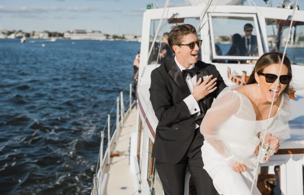 This Bay Head Yacht Club Couple Rode Into Their Reception on a Boat