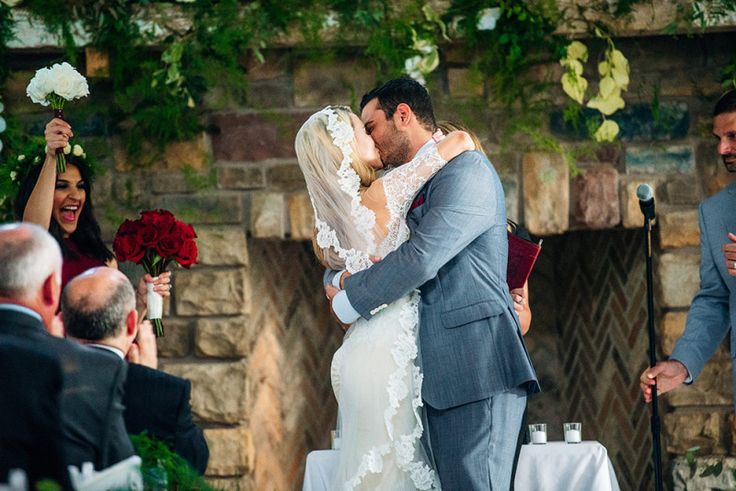New Jersey Bride Elizabeth Eric Real Wedding Kiss
