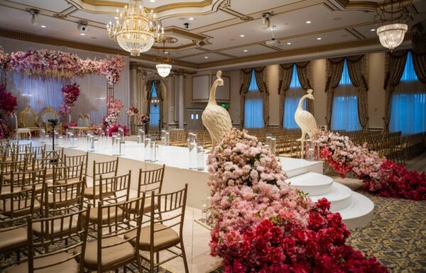 A Lavish Hindu Wedding with Vibrant Florals & Acrobatic Performers