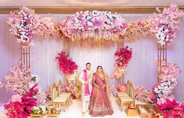 A Lavish Hindu Wedding with Vibrant Florals & Acrobatic Performers