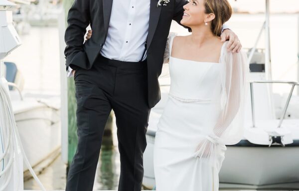 This Bay Head Yacht Club Couple Rode Into Their Reception on a Boat