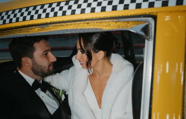 A City-Chic Winter Wedding Complete With a Vintage NYC Cab