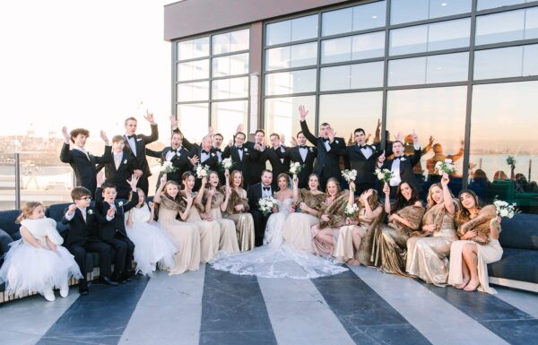 A Luxe Black, White and Gold Wedding Celebration in Jersey City