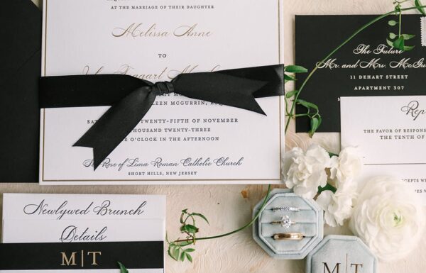 A Luxe Black, White and Gold Wedding Celebration in Jersey City