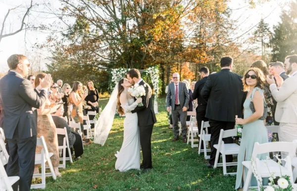 This Couple Took Cute Photos With Llamas at Their Fall Farm Wedding