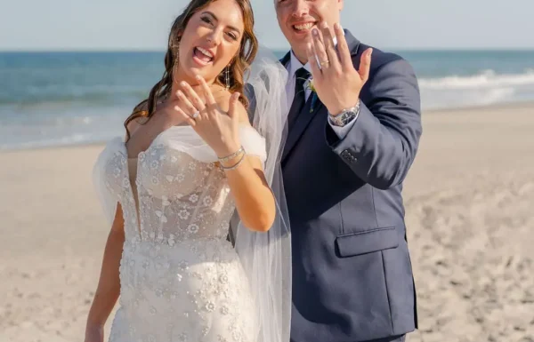 Colorful Florals And a Beautiful Beach Ceremony at This Shore Wedding