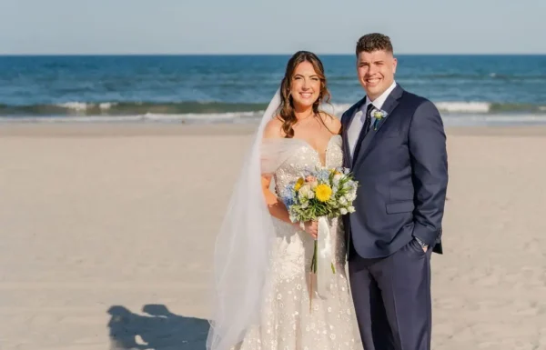 Colorful Florals And a Beautiful Beach Ceremony at This Shore Wedding