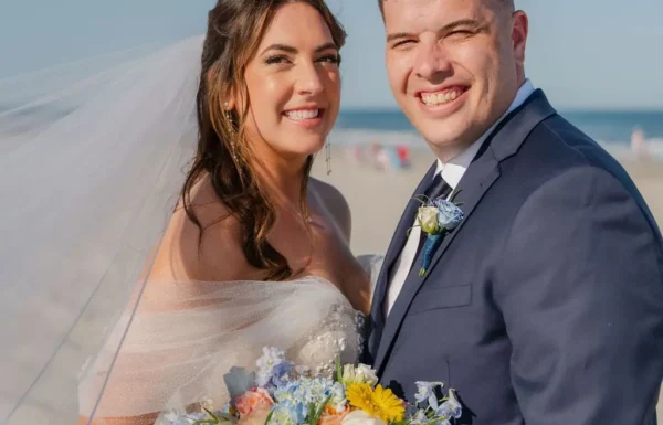 Colorful Florals And a Beautiful Beach Ceremony at This Shore Wedding