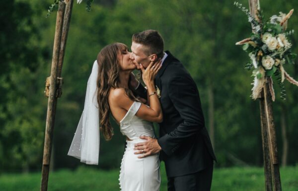A Modern Rustic Wedding Where the Guests Arrived By Tractor and Enjoyed a S’mores Bonfire