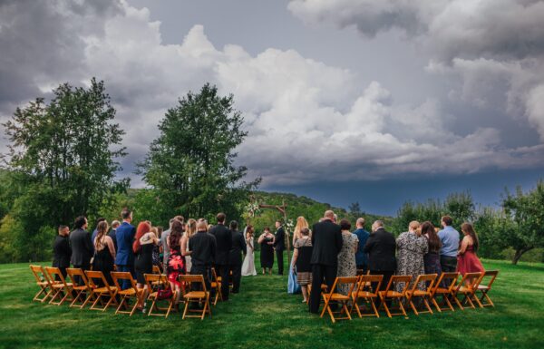 A Modern Rustic Wedding Where the Guests Arrived By Tractor and Enjoyed a S’mores Bonfire