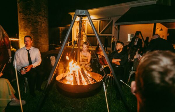 A Modern Rustic Wedding Where the Guests Arrived By Tractor and Enjoyed a S’mores Bonfire