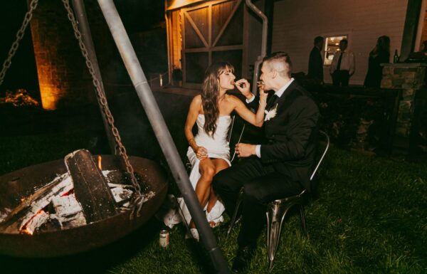 A Modern Rustic Wedding Where the Guests Arrived By Tractor and Enjoyed a S’mores Bonfire