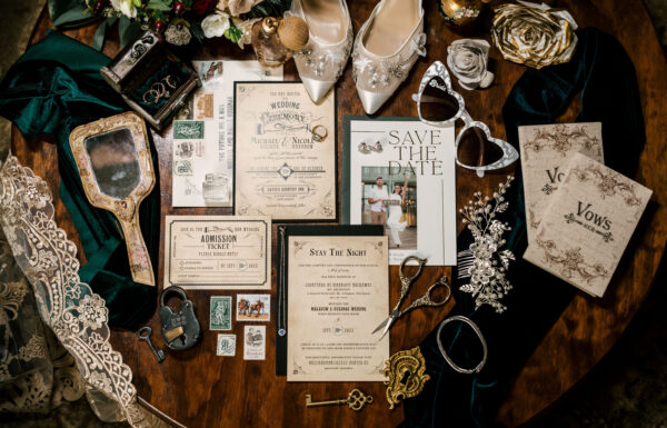 A Dark and Moody Fall Wedding With All the Bookish Touches