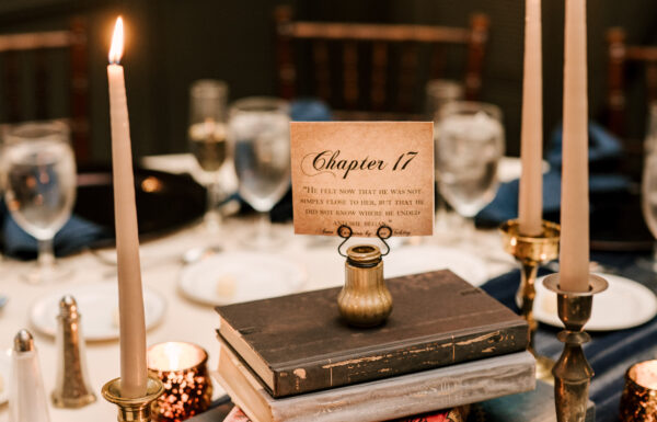 A Dark and Moody Fall Wedding With All the Bookish Touches