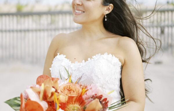 Palm Trees and Tiki Bars Created a Tropical Style Wedding at the Shore