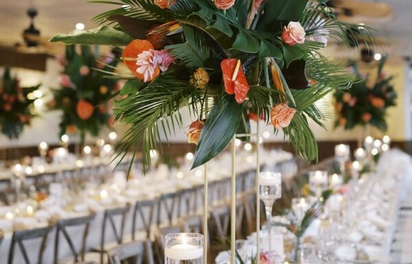 Palm Trees and Tiki Bars Created a Tropical Style Wedding at the Shore