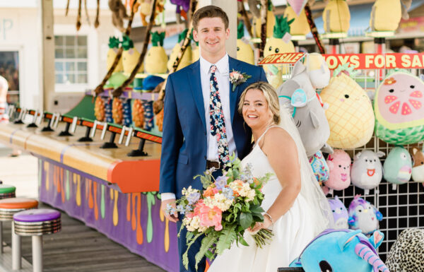 This Couple Ate Pizza on the Boardwalk In Their Wedding Outfits