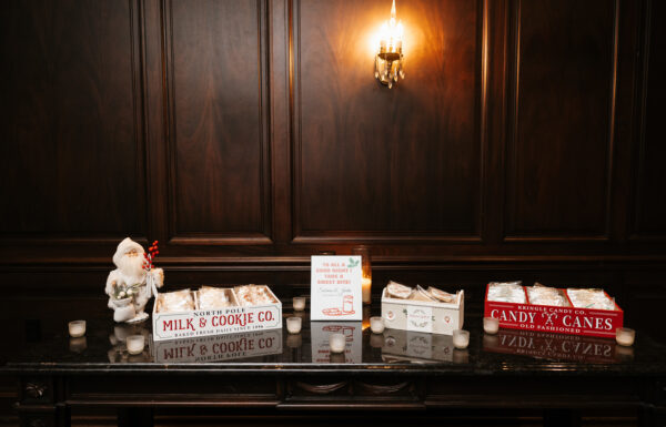 A Christmas-Inspired Celebration With a Milk-and-Cookies Bar