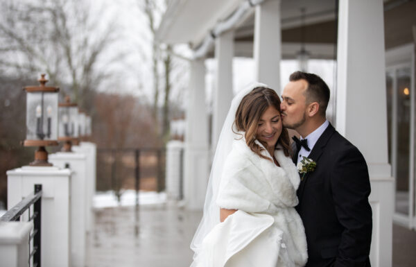 The Grounds Sparkled With a Layer of Snow at This Wedding