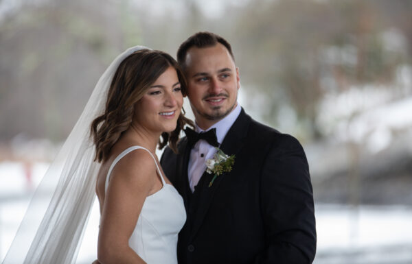 The Grounds Sparkled With a Layer of Snow at This Wedding