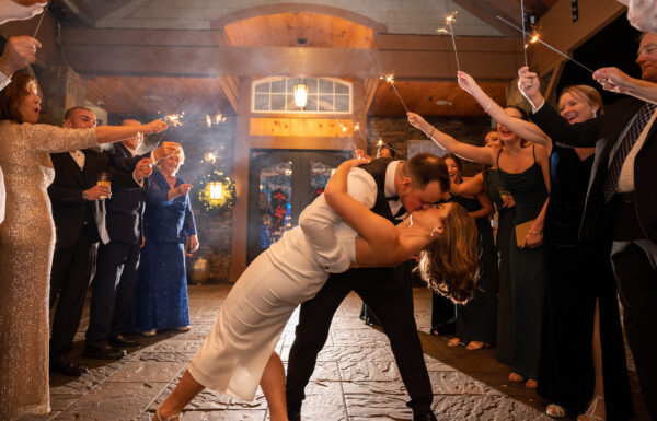 The Grounds Sparkled With a Layer of Snow at This Wedding