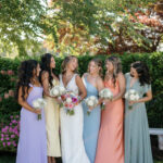 Coastal Wedding With Mismatched Pastel Bridesmaid Dresses