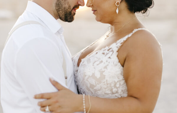 A Waterfront Ceremony, Beach Tag Seating Chart and Stunning Sunset Portraits