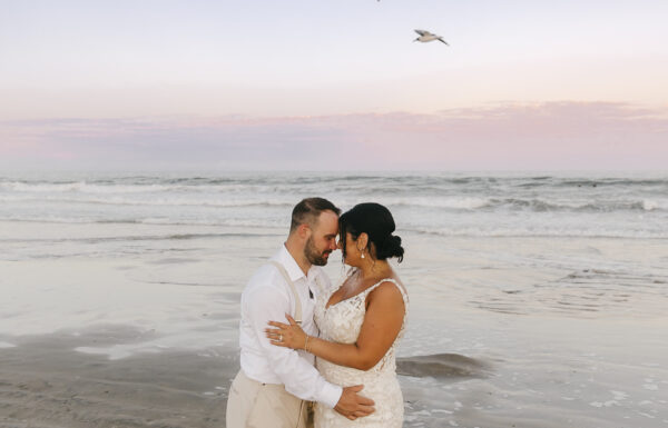 A Waterfront Ceremony, Beach Tag Seating Chart and Stunning Sunset Portraits