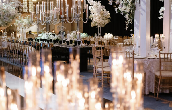 A Standout Sweetheart Table at This Black-And-White Wedding