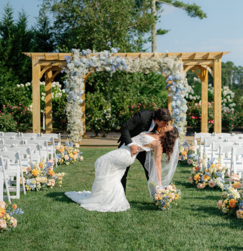 The wedding of A Dreamy “On Cloud Nine”-Themed Wedding at a Winery A colorful Renault Winery wedding in New Jersey.