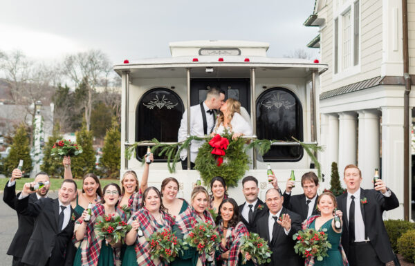 A Christmas-themed wedding at Olde Mill Inn in Basking Ridge, New Jersey.