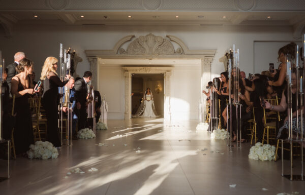 A Concert Stage Proposal, All-White Florals, and Breakfast Sandwiches on the Dance Floor at the Estate at Florentine Gardens