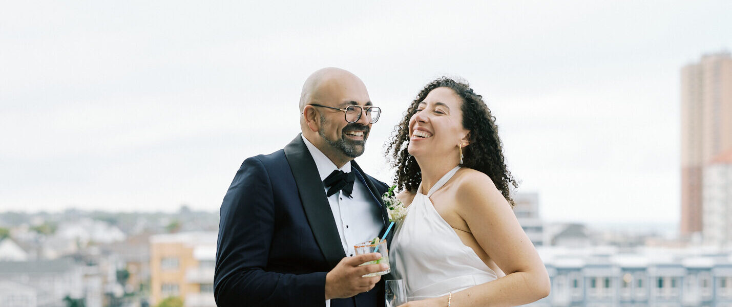 A Rooftop Wedding Overlooking the Ocean