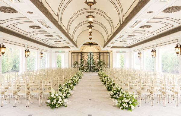 Romantic Flowers and Gold Butterfly Details Were Featured at This Shadowbrook at Shrewsbury Wedding