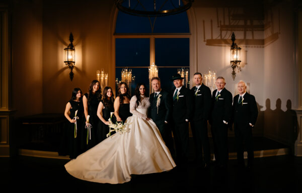 Ballroom wedding at the Park Savoy Estate at Florham Park NJ with tons of Irish details like a green cake, Guinness station and Irish step dancers.