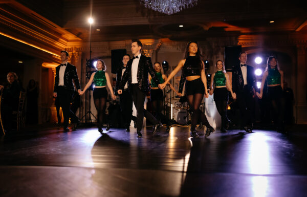 Ballroom wedding at the Park Savoy Estate at Florham Park NJ with tons of Irish details like a green cake, Guinness station and Irish step dancers.