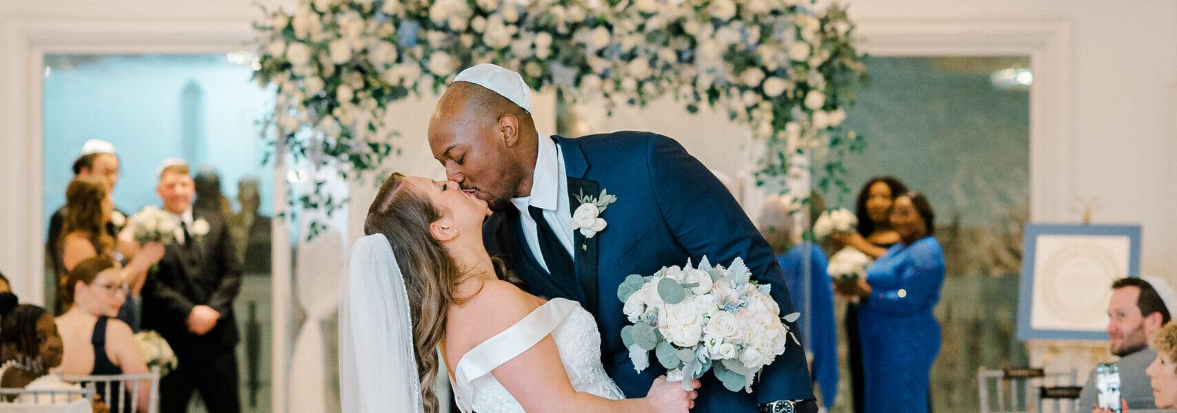 It Snowed For Their First Look, Setting The Scene For a Sophisticated Winter Wedding