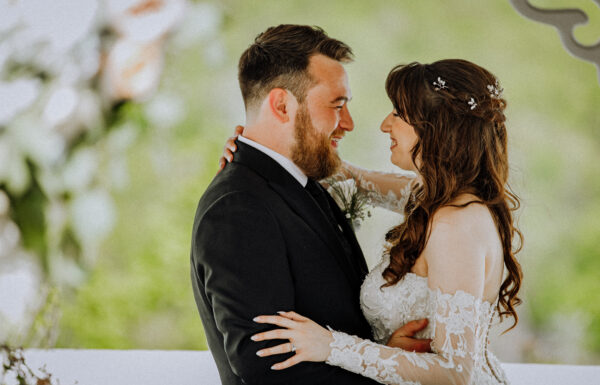 Their First Look Was on a Red Bridge Surrounded by Cherry Blossoms at The Views at Mt Fuji