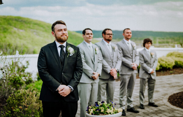 Their First Look Was on a Red Bridge Surrounded by Cherry Blossoms at The Views at Mt Fuji
