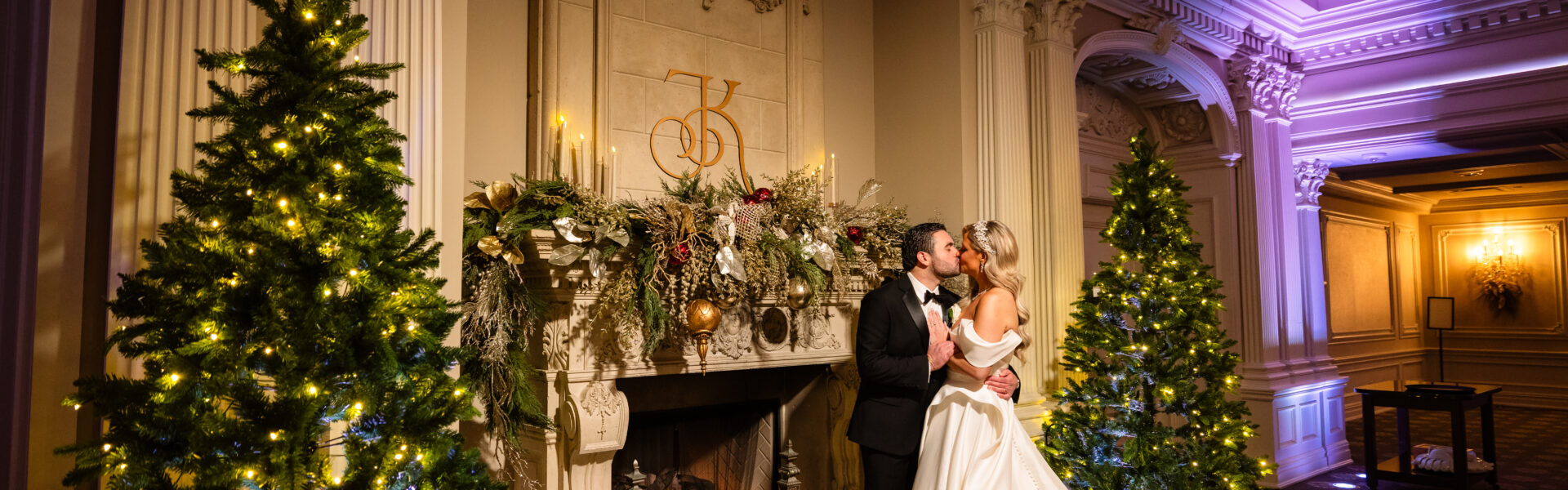 Carolers, Emerald Green Velvet & a First Look Under Snow-Covered Pines at The Park Savoy Estate