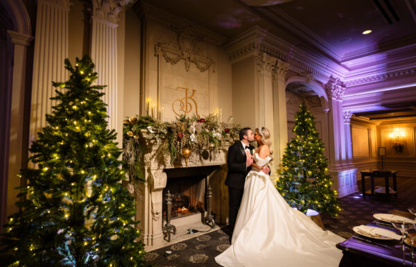 Carolers, Emerald Green Velvet & a First Look Under Snow-Covered Pines at The Park Savoy Estate