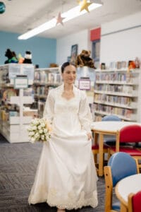 Local bride Estefani Soler borrowed her wedding gown from the Fair Lawn library and then tied the knot at the New Milford Public Library.