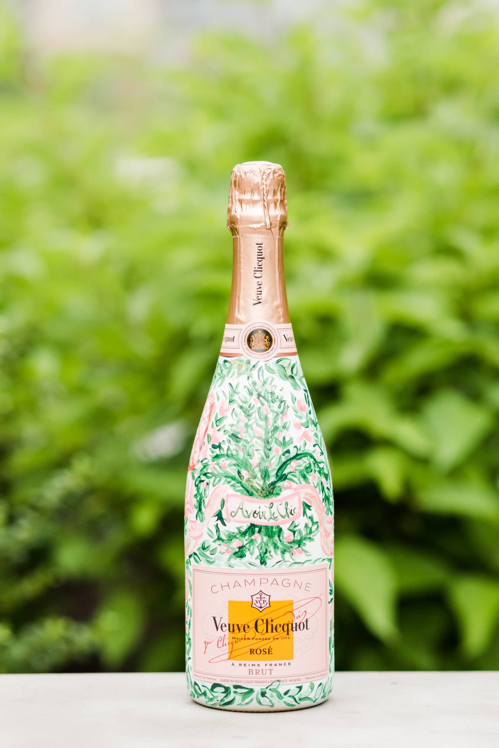 Champagne Painted Bottle
