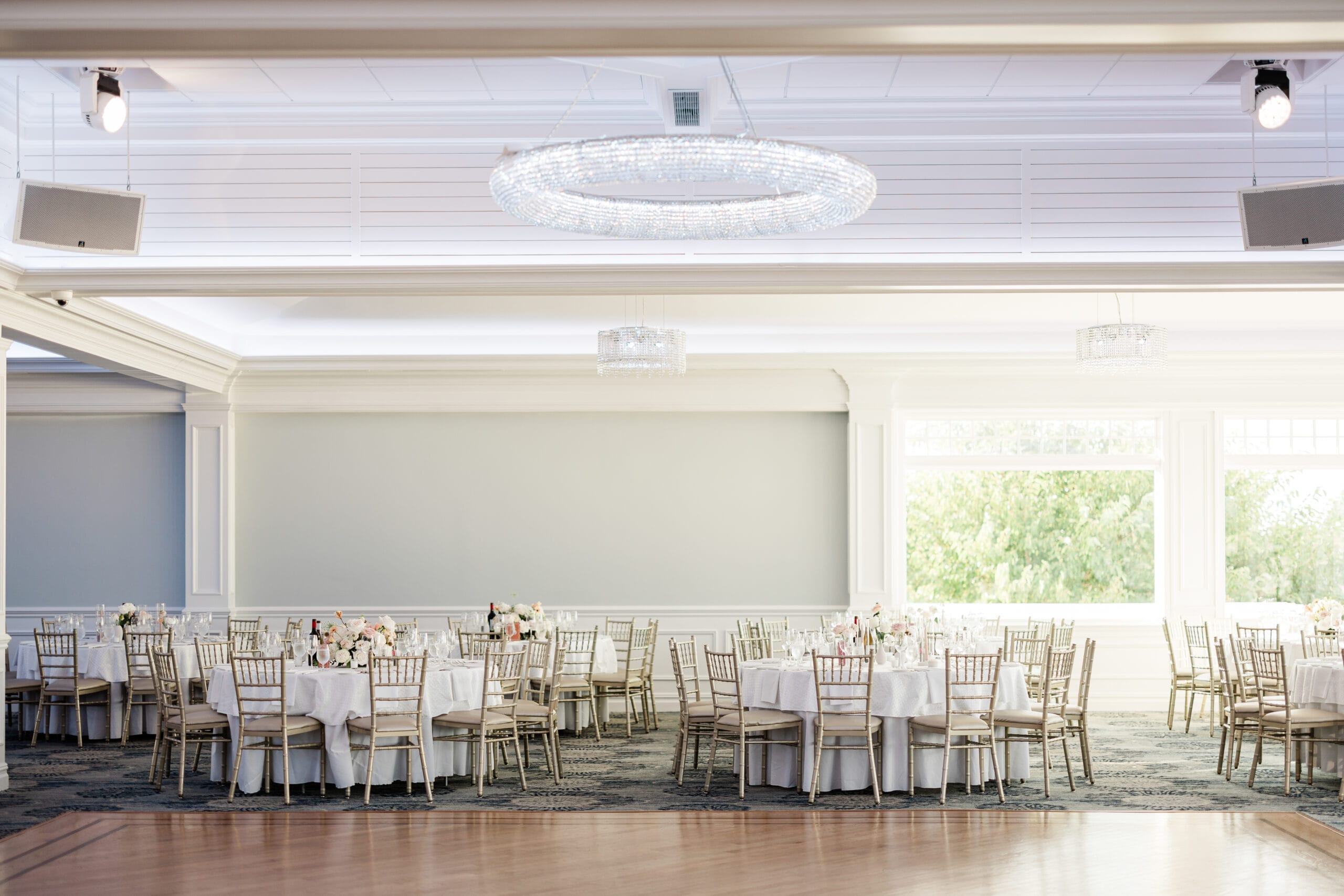 A pretty pink and white wedding at Crystal Point Yacht Club.