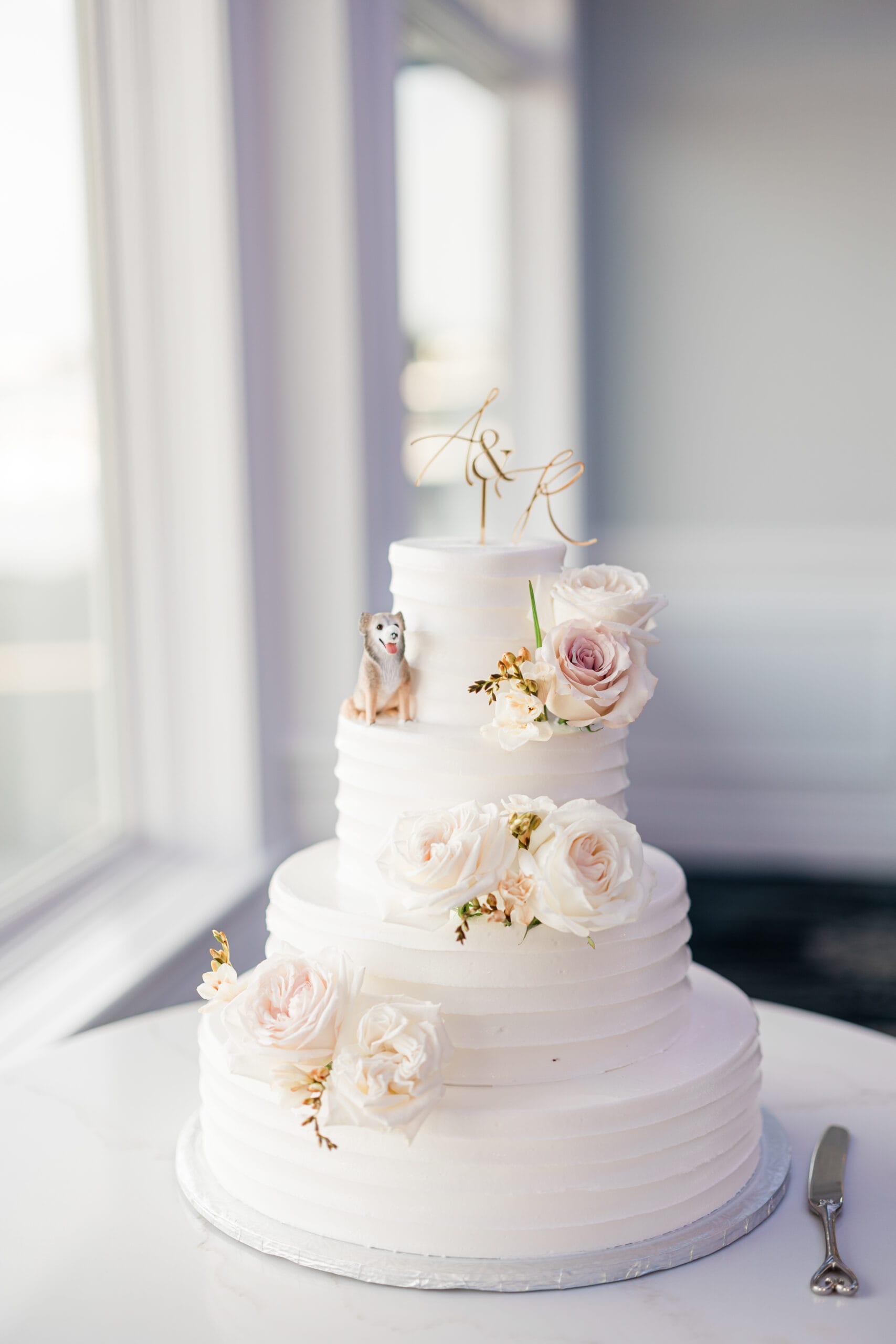 A pretty pink and white wedding at Crystal Point Yacht Club.