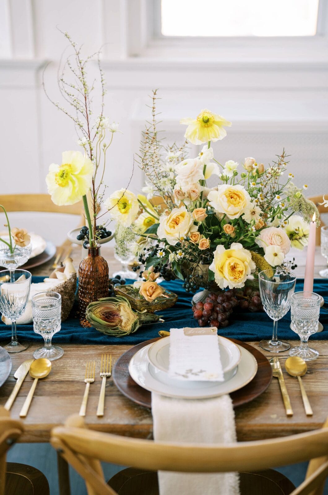 Fruit tablescapes for weddings.